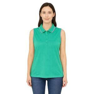LADY HAGEN Women’s Green Sleeveless Polo‎ Golf Top Size M